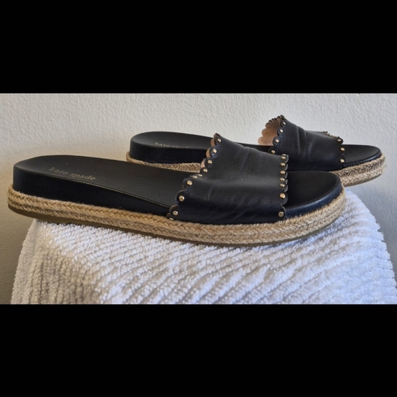 Kate Spade New York Princess Goth Leather Studded Zeena Sandal Slides US 9 - Picture 6 of 7